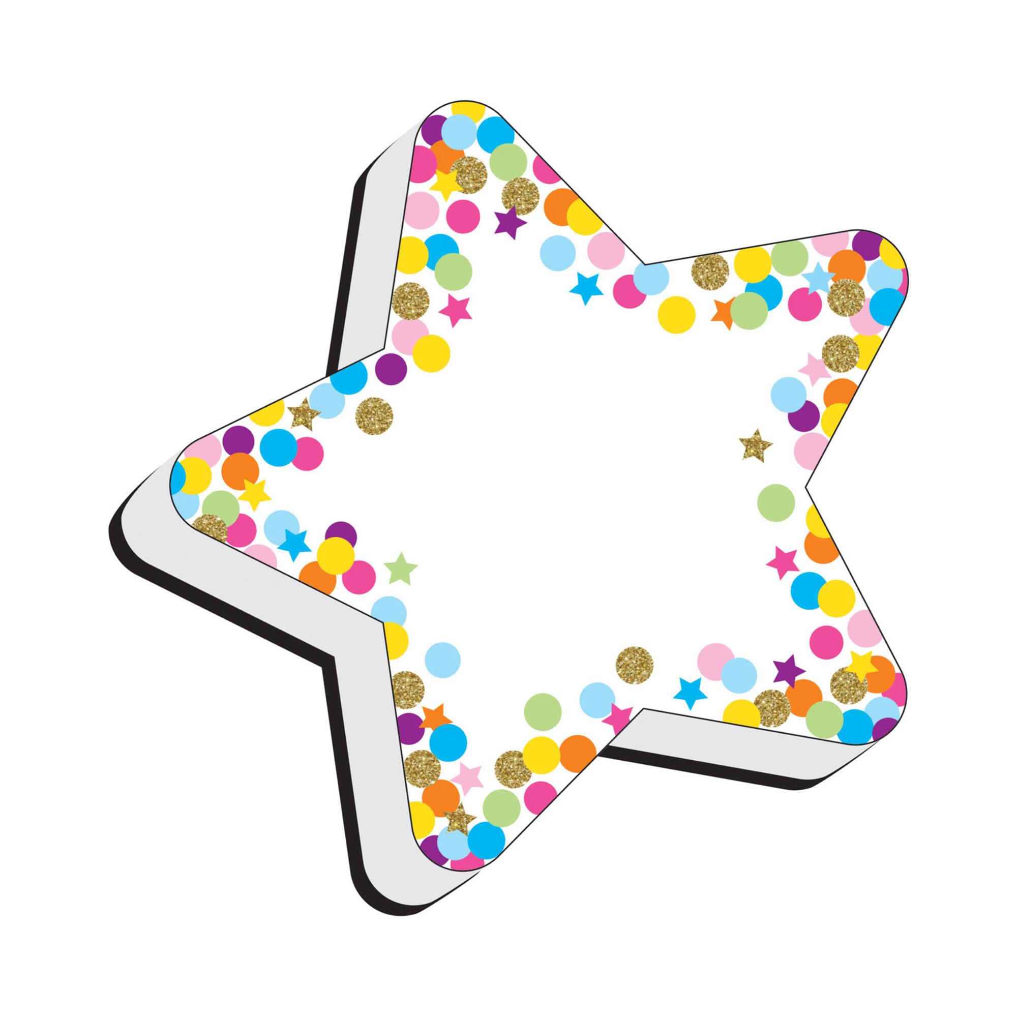 Ashley Productions Star Confetti Magnetic Whiteboard Erasers, 6ct.